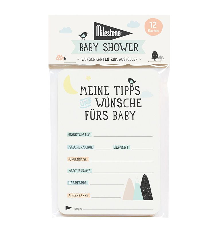 Milestone Baby-Shower-Wunschkarten